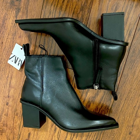 Zara Shoes - NWT Zara Black Block Heel Ankle Bootie